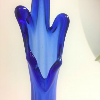 Vintage Viking Epic Glass Swung Vase Cobalt Blue 10 