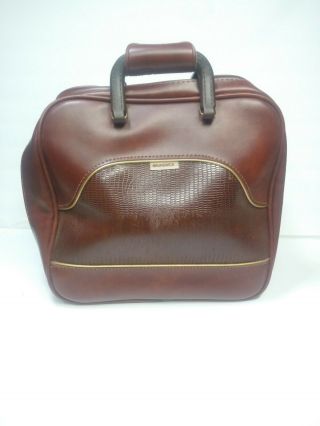 Vintage Brunswick Bowling Brown Leather Bag