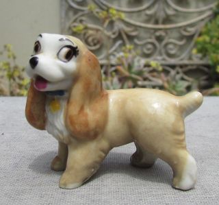 Vintage Wade Porcelain Lady And The Tramp Figure Hat Box Series Dog