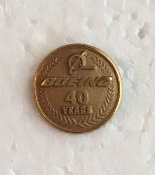 Vintage Boeing 1/10 10k Gf Gold Filled 40 Year Service Lapel Pin (rare) - As - Is