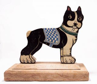 Vintage Folk Art Wooden Dog Colorful And Fun L@@k