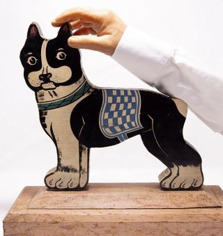 Vintage Folk Art Wooden Dog Colorful And Fun L@@K 4
