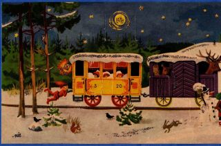 Vintage L.  Levison Jr.  Advent Christmas Calendar Denmark Caspari Train No.  3236
