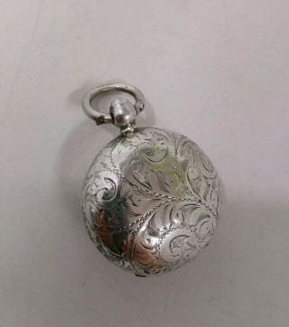 Vintage Sterling Silver Locket Pendant Watch Art Nouveau Etched Design