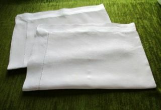 Pr.  Vintage Irish Linen Oxford Pillowcases - White