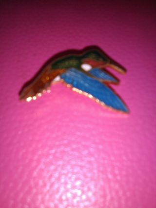 Vintage Wm Spear Ruby Throated Humming Bird Pin