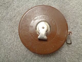 Vintage Lufkin Rule Co Tape Measure - Metallic 50ft Tape - Leather Case