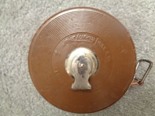 Vintage LUFKIN RULE CO TAPE MEASURE - Metallic 50ft Tape - Leather Case 3