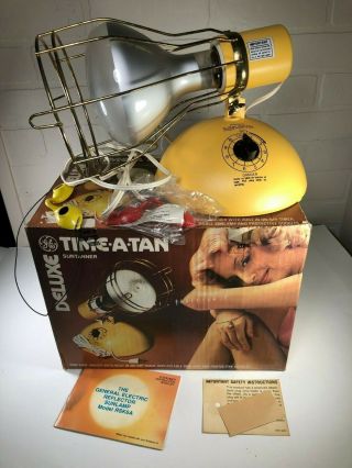 Ge Vintage Sun Lamp Time A Tan Rsk6a Instructions Box Goggles