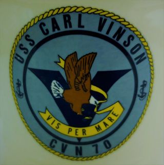 Vintage Uss Carl Vinson Cvn70 Us Navy Aircraft Carrier Gold Leaf Coffee Mug Cup