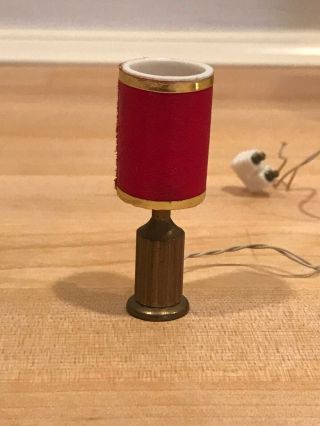 Vintage Lundby Dollhouse Red Table Lamp 6164 From Late 1960’s 2