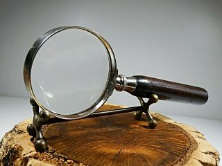 Antique Our Vintage Magnifying Glass With Handle Wood