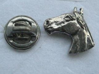 Vintage Silver Tone Horse Head Tie Tack Lapel Pin