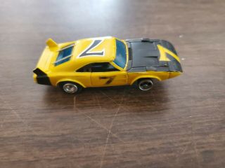 Vintage Afx/ Aurora 7 Yellow Tomy Dodge Daytona Superbird Ho Scale Slot Car