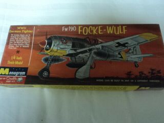 Vintage Monogram Fw190 Focke - Wulf 1/4 Inch Scale Model Kit Pa 107/100