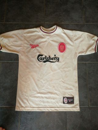 Liverpool 1996 Reebok Away Cream Retro Vintage Football Shirt