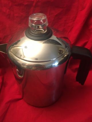 Vintage Farberware L7680 Stainless Steel Percolator 4 - 8 Cup Stove Top Coffee Pot