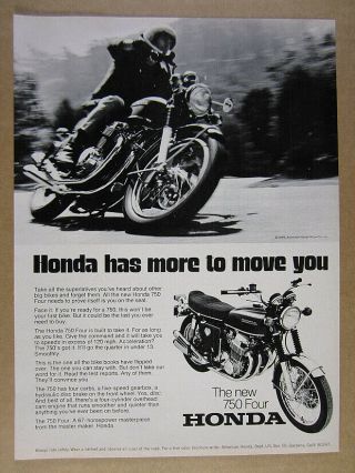 1969 Honda Cb750 750 Four Motorcycle Vintage Print Ad