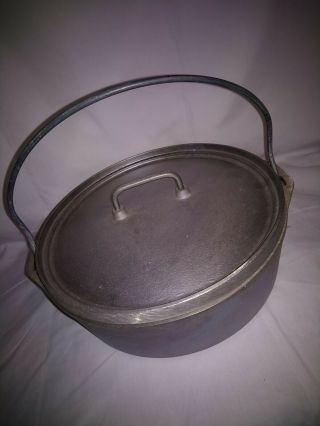 Vintage 12 Inch Aluminum Dutch Oven W/ Lid Camp Stew Pot