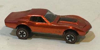 Vintage Hot Wheels Redline 1968 Custom Corvette Metallic Orange Mattel