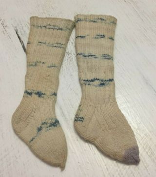RARE Antique JUMEAU FRENCH Knit Stockings for BOY or GIRL - 2