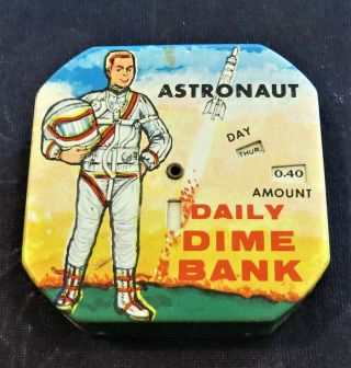 Vintage Toy Bank - Astronaut Daily Dime Bank - Made By Kalon Mfg.