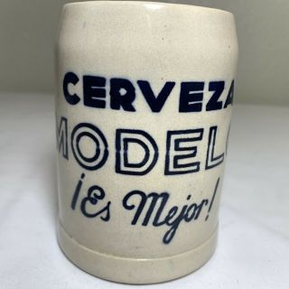 Vintage Stein Mug Pottery Clay Ceramic Anfora Cerveza Beer Modelo Mejor