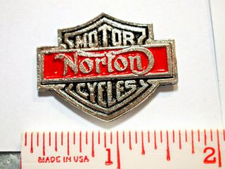 Norton Motorcycle Pin,  Vintage Silvertone