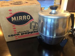 Vintage Mirro Aluminum Electric Popcorn Popper.  Model 100m