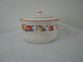 Harker Hotoven Vintage Small Casserole Serving Bowl With Cover Apple - Pear Patter