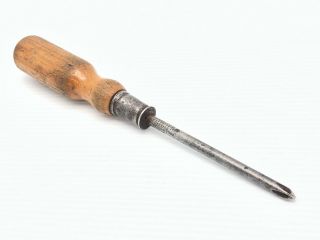 Antique Vintage Tools 8 1/2 " Stanley Phillips - Lic 1 2 Wood Handle Screwdriver