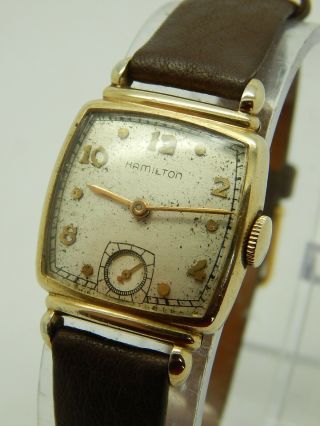 Vintage 1965 Hamilton " Wadsworth " 14k Gold Filled Watch 19 Jewels Cal.  982