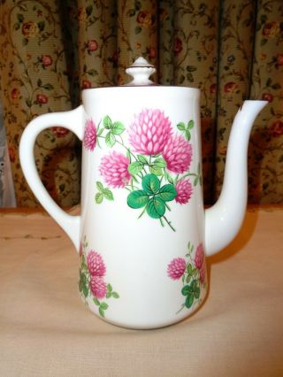 Charming Vintage Hammersley & Co.  China Small Coffeepot - “clover” Pattern - England