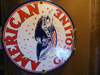 Vintage American Motor Oil Gasoline Porcelain Metal Sign Station Pump Plate Gas