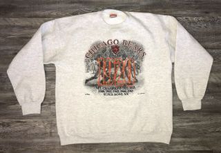 Vintage Men’s Chicago Bears Nfl Heather Grey Crewneck Sweatshirt Size Xl Nutmeg
