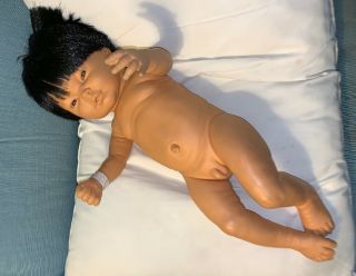 Vintage Berjusa Newborn Baby Boy Doll Anatomically Correct 20 " Vinyl 1985 Asian