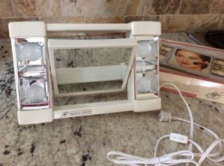 Vintage Jcp Lighted Make Up Mirror With Box Bulbs