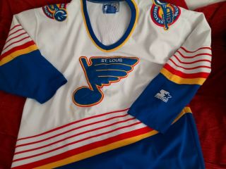 Vintage St.  Louis Blues Starter Nhl Hockey Jersey Size Xl White