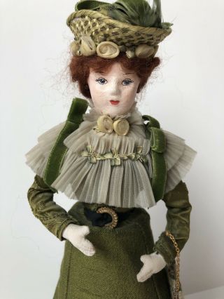 Rare Vintage English Molded Cloth Mask Victorian Style Fashion Lady Doll