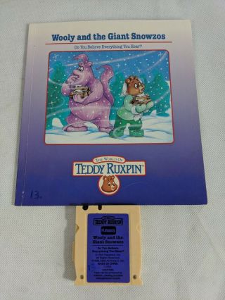Vintage Teddy Ruxpin - Wooly And The Giant Snowzos Book & Cartridge