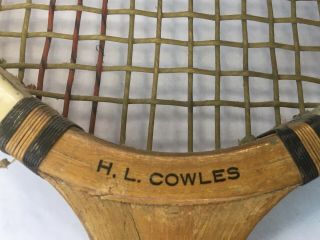 Vintage / Antique Wooden Harry H L Cowles Squash Racquet Cambridge Mass Harvard