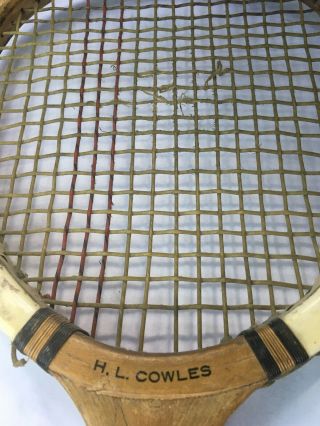 Vintage / Antique Wooden Harry H L Cowles Squash Racquet Cambridge Mass Harvard 5