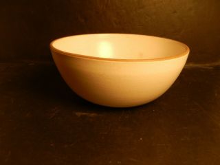 Vintage Heath Ceramics Pottery Serving Bowl 107 Opaque White Color Sand Color 8”