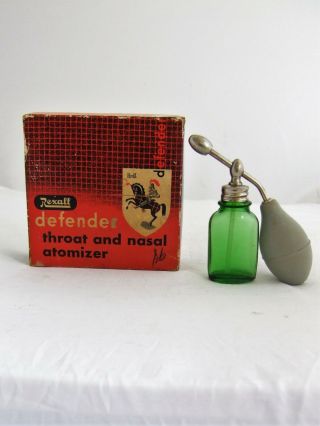 Vtg Apothecary Pharmacy Drugstore Rexall Defender Throat & Nasal Atomizer c 1950 3