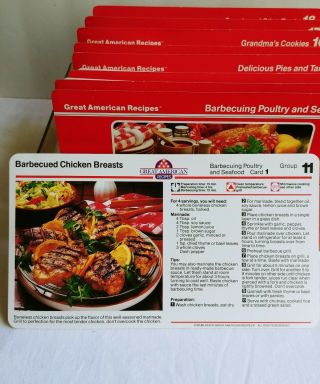 VINTAGE 1980s GREAT AMERICAN RECIPES Recipe Cards BOX SET 2