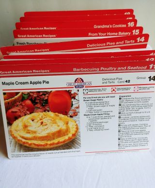 VINTAGE 1980s GREAT AMERICAN RECIPES Recipe Cards BOX SET 4