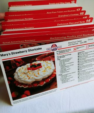 VINTAGE 1980s GREAT AMERICAN RECIPES Recipe Cards BOX SET 5