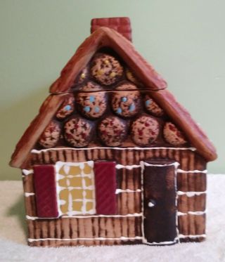 8 " Vintage Gingerbread House Cookie Jar 1970s