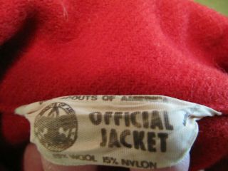 Vintage Boy Scouts Of America Official Jacket Red Wool Coat Men ' s 48 XL 3