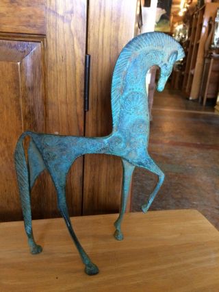 Vintage Mid Century Modern Stylized Metal Horse Sculpture